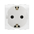 Розетка 1-м СП 2мод. Brava 16А IP20 с заземл. защ. шторки бел. DKC 76482B