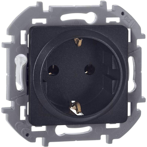 Розетка 1-м СП Inspiria 16А IP20 250В 2P+E немецк. стандарт механизм антрацит IEK 673723
