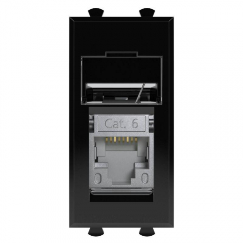Розетка компьютерная 1мод. Avanti "Черный квадрат" RJ-45 модульная кат.6 экран DKC 4402391