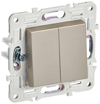 Выключатель перекрестный 2-кл. SKANDY 10А SK-V06Sh шампань IEK SK-V23-0-10-K37