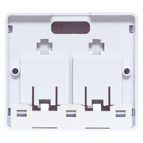 Корпус розетки настенной на 2 модуля Keystone со шторками и маркерами бел. TERACOM PRO EKF TRP-EBOX-2KSTN-WH