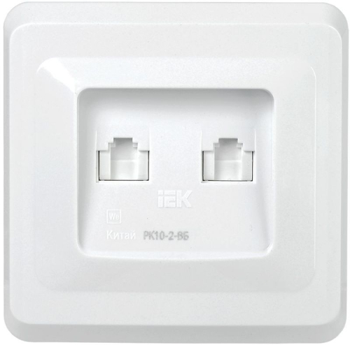 Розетка компьютерная 2-м Вега RJ45 кат.5E РК10-2-ВБ бел. GENERICA EKV25-K01-DM