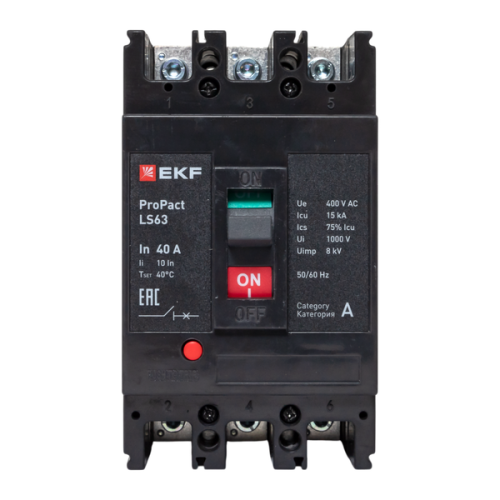 Выключатель автоматический 3п 40А 15кА LS63 ProPact EKF mccb-63-15-3-40-ls