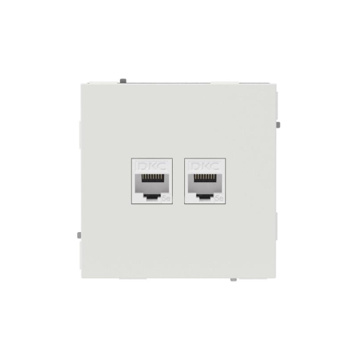 Розетка компьютерная 2-м KANT RJ45 кат.5E без шторки бел. песок DKC 7010664