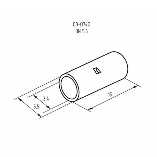Гильза соединительная СГ L-15мм 4-6кв.мм BN5.5 Rexant 08-0742