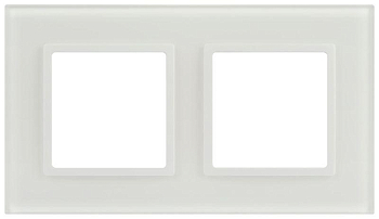 Рамка 2-м Elegance 14-5102-01М для розеток и выключателей стекло матов. бел. Эра Б0065834