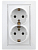Розетка 2-м СП Plano 1-205-01 16А IP20 250В 2х2P+E Schuko бел. Intro Б0027615
