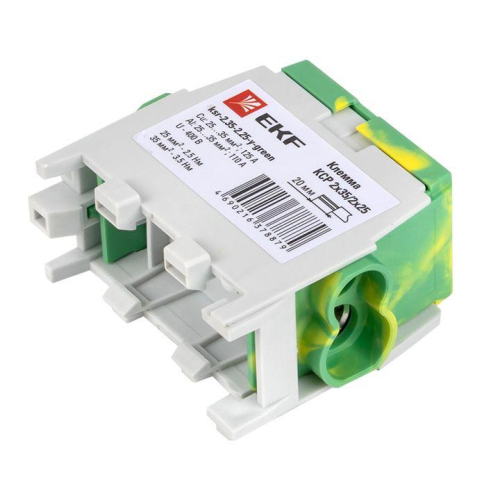 Клемма распределительная КСР с двойн. винтом 2х35/2х25 желт./зел. PROxima EKF ksr-2.35-2.25-y-green