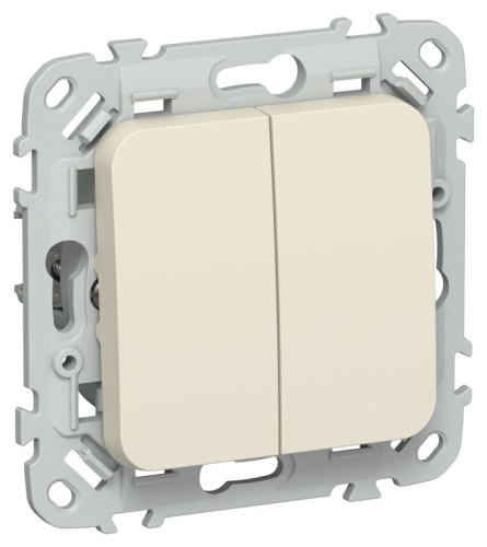 Выключатель проходной 2-кл. СП FLITE ВС62-1-0-ФлСл 10А механизм сливочный IEK FI-V22-0-10-1-K86