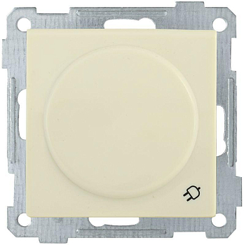 Розетка 1-м СП Bolero РС16-1-0-Б 16А IP20 с заземл. защ. шторки с крышкой механизм крем. IEK ERB16-K33-16