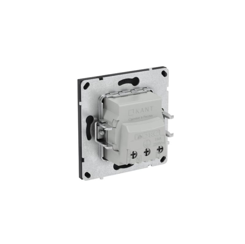Розетка силовая KANT 2P+E защ. шторки черн. уголь DKC 7012003