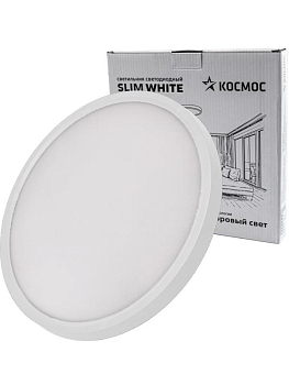 Светильник светодиодный SLIM WHITE 38Вт 6500К IP40 2700лм 230В 400х25мм КОСМОС KSlim38w_W6500K