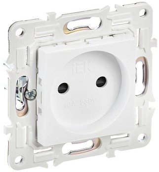Розетка SKANDY 10А без заземл. защ. шторки SK-R01W арктич. бел. IEK SK-R13-10-K01