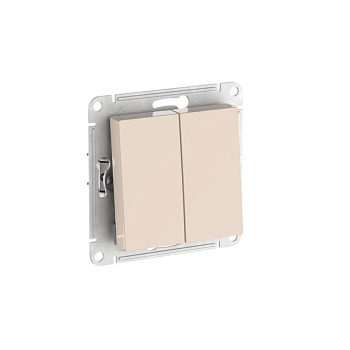 Выключатель 2-кл. AtlasDesign (сх. 5) 10AX быстрозажим. клем. механизм беж. SE ATN000251S