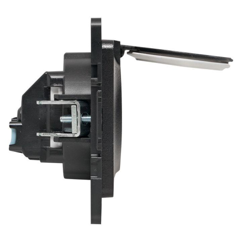 Розетка 1-м СП Стокгольм 16А IP44 с заземл. защ. шторки с крышкой механизм черн. PROxima EKF EZR16-028-10-44