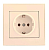 Розетка 1-м СП Rain с заземл. керамика крем. LEZARD 703-0303-122