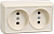 Розетка 2-м ОП Октава 10А IP20 без заземл. крем. GENERICA ERO20-K33-10-DC