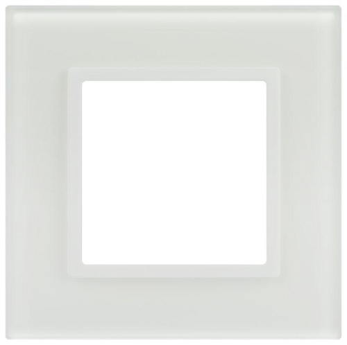 Рамка 1-м Elegance 14-5101-01М для розеток и выключателей стекло матов. бел. Эра Б0065832