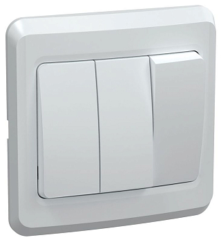 Выключатель 3-кл. 1п СП Вега 10А IP20 ВС10-3-0-ВБ бел. GENERICA EVV30-K01-10-DM