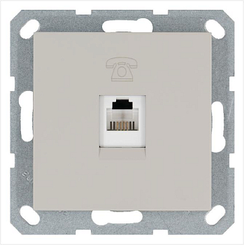 Розетка телефонная 1-м RJ11 механизм тауп JasmartG6101T