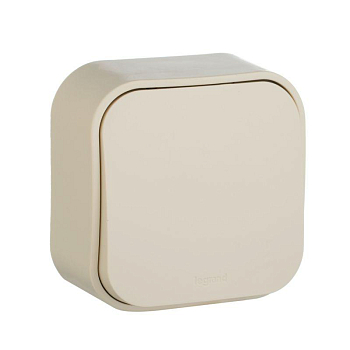 Переключатель проходной 1-кл. ОП Quteo 10А IP20 10AX сл. кость IEK 782234