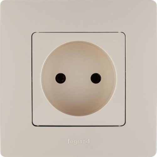 Розетка 1-м СП Etika 16А IP20 250В 2P без заземл. немецк. стандарт винтов. клеммы механизм сл. кость IEK 672320