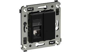 Розетка компьютерная 1-м RJ-45 СП кат.5e Avanti "Черный матовый" DKC 4412463