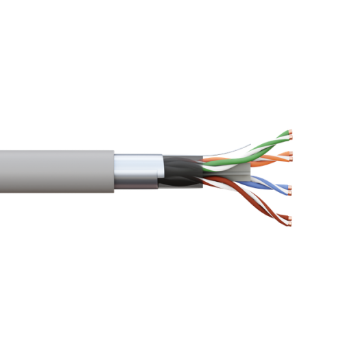 Кабель витая пара F/UTP кат.6 4 пары solid 23AWG оболочка LSZH нг(А)-HF сер. (уп.305м) TERACOM PRO EKF TRP-6FTP-04LSH-GY-IN3
