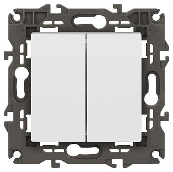 Выключатель 2-кл. Elegance 14-1104-01М 250В 10АХ матов. бел. Эра Б0065797