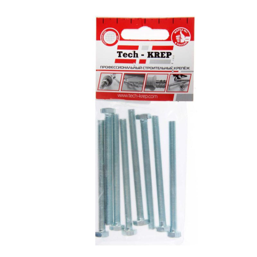 Болт с шестигранной головкой М6х80 DIN 933 оцинк. (уп.8шт) Tech-Krep/Zitar 102965