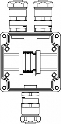 Коробка клеммная Ex из GRP; 1Ex e IIC T5 Gb IP66; клеммы 4кв.мм - 5шт.; А/C: ввод D10.5-18мм под небронированный кабель в металлорукаве Dt20мм. Ni - 3шт. DKC 1231.031.20.001