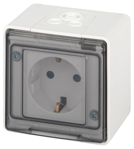 Розетка Эксперт 11-2502-01 2P+E IP55 шторки 16А-250В ОУ бел. Эра Б0063280