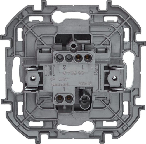 Выключатель кнопочный Inspiria 6А 250В без фиксации НО/НЗ механизм антрацит IEK 673693