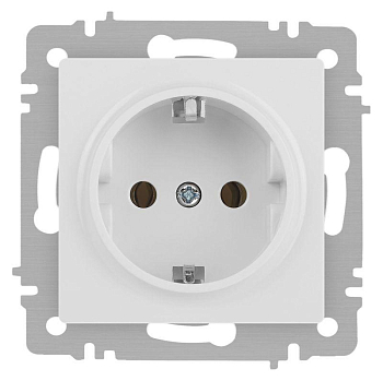 Розетка 1-м СП Accent 6-202-01М 16А IP20 250В 2P+E Schuko бел. матов. Intro Б0063681