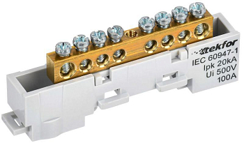 Шина L "фаза" неизол. на универс. держ. 6х9-8-Ср TEKFOR IEK TF-NN10-08-DL-K03