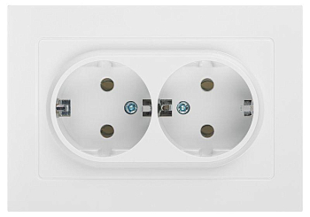 Розетка 2-м СП Accent 6-205-01 16А IP20 250В 2P+E Schuko AL/CU бел. Intro Б0063485