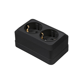 Розетка 2-м BOLLETO с заземл. накладная черн. 7128B IN HOME 4690612061061