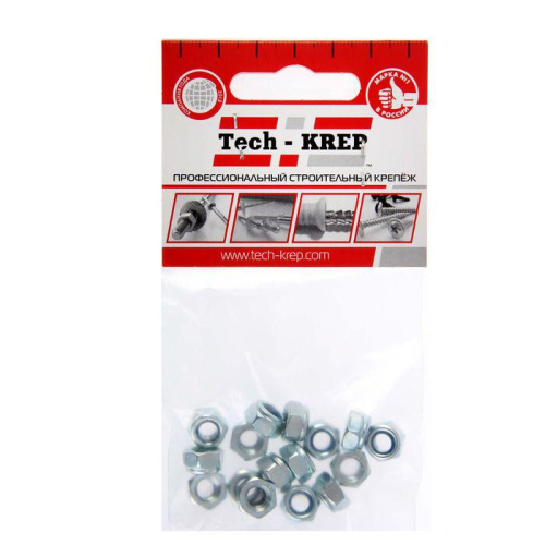 Гайка самоконтрящаяся М6 DIN 985 цинк. (пакет) (уп.16шт) Tech-Krep/Zitar 103031