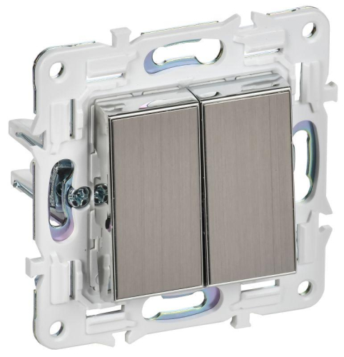 Выключатель 2-кл. SKANDY 10А SK-V04N никель IEK SK-V20-0-10-K50