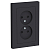 Розетка 2-м СП AtlasDesign 16А IP20 без заземл. защ. шторки в сборе карбон SE ATN001022