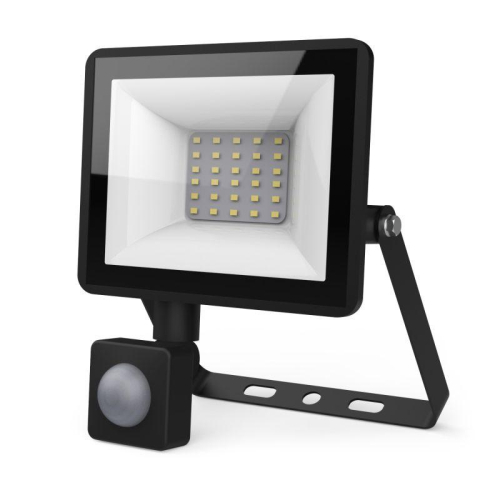 Прожектор светодиодный Elementary 30Вт 6500К IP65 2850лм 175-265В ДО с датчиком движения черн. GAUSS 628511330