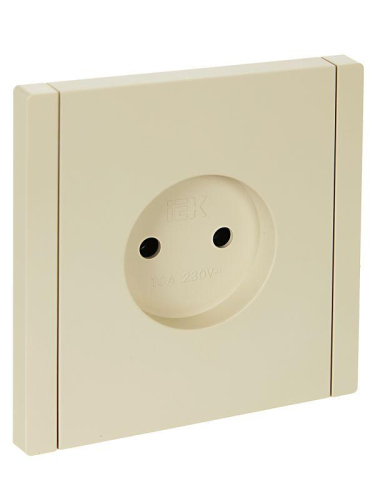 Розетка 1-м СП FORTE&PIANO FP418 10А без заземл. без защ. шторок винт. крепл. ваниль IEK FP-R10-10-K10