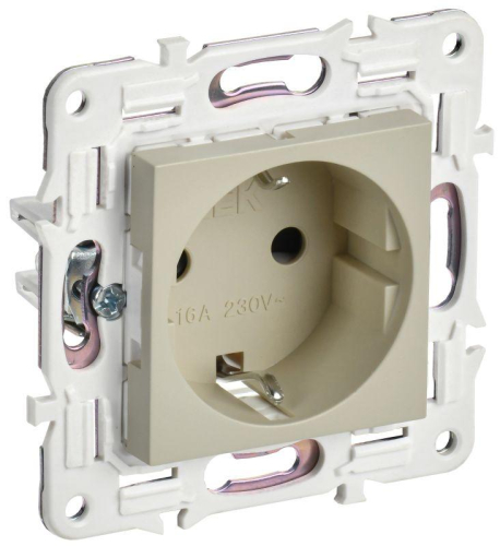 Розетка SKANDY 16А с заземл. без защ. шторок SK-R05B беж. IEK SK-R11-16-K10