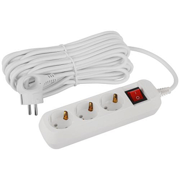 Удлинитель 3х10м с заземл. 16А IP20 GREEN LINE UDL-16-3100-ES ПВС 3х1 с выкл. Эра Б0065040